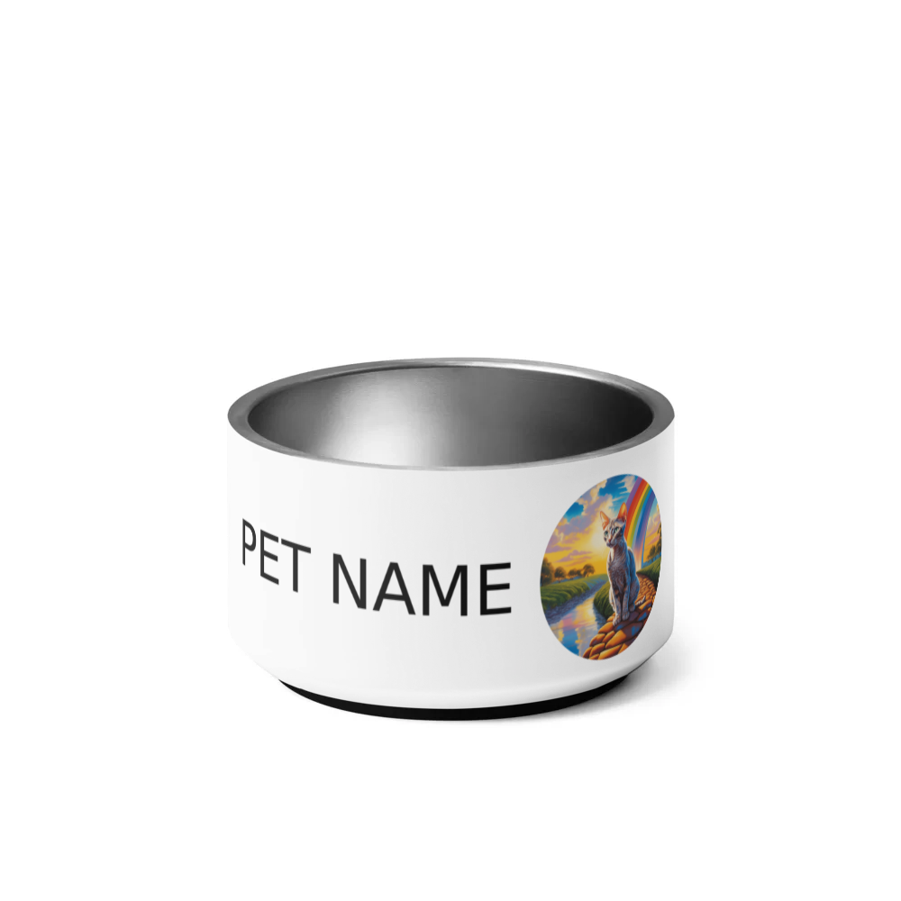 PugMug Custom Tabby Devon Rex Cat Pet Bowl