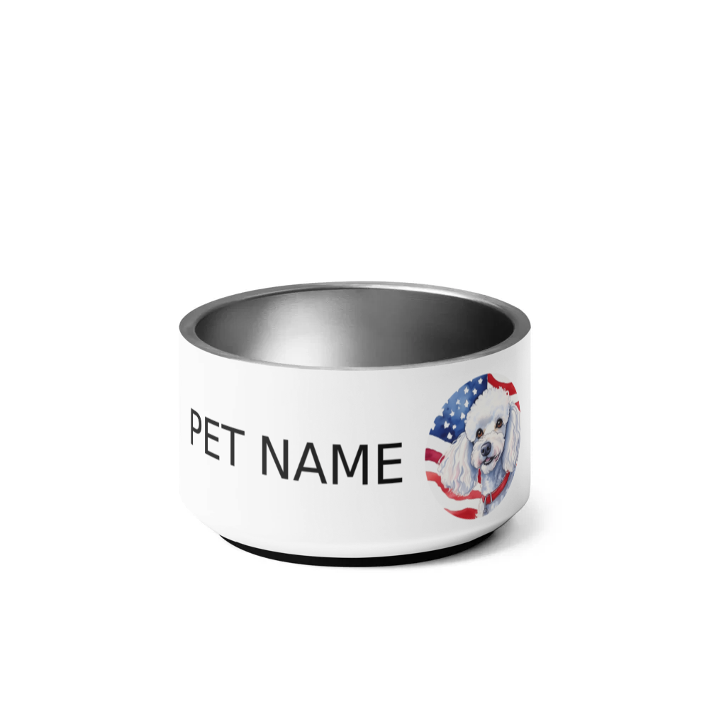 PugMug Custom White Poodle Pet Bowl