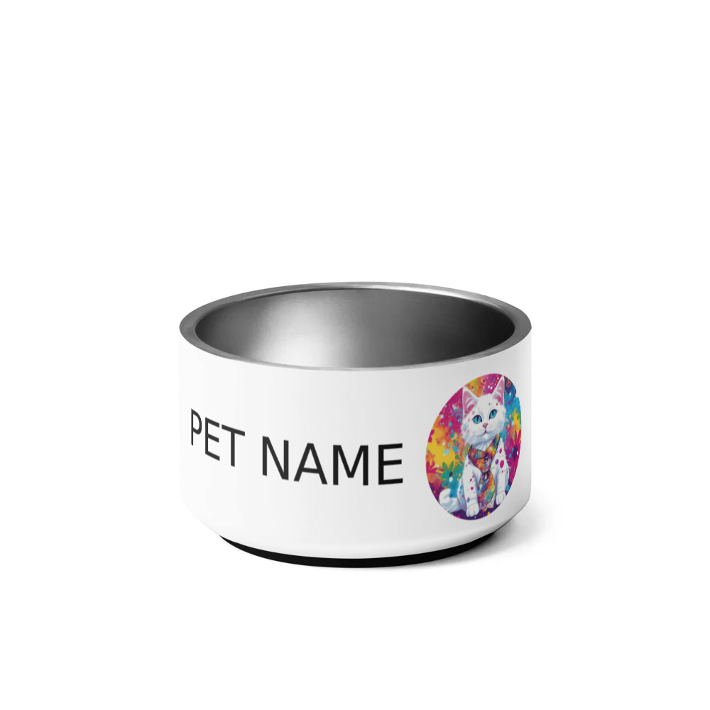 PugMug Custom White Companion Cat Pet Bowl