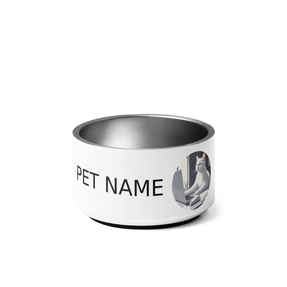PugMug Custom White Companion Cat Pet Bowl
