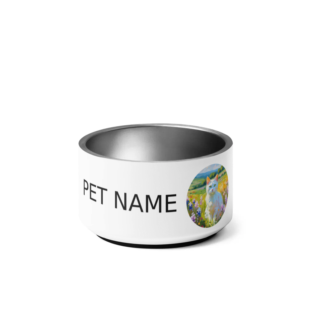 PugMug Custom White Companion Cat Pet Bowl