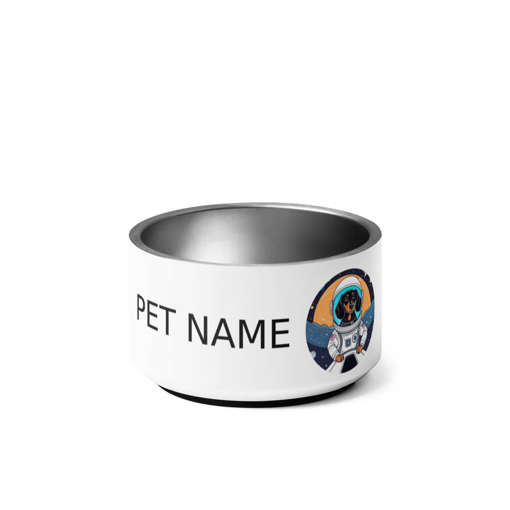 PugMug Custom Black Dachshund Pet Bowl