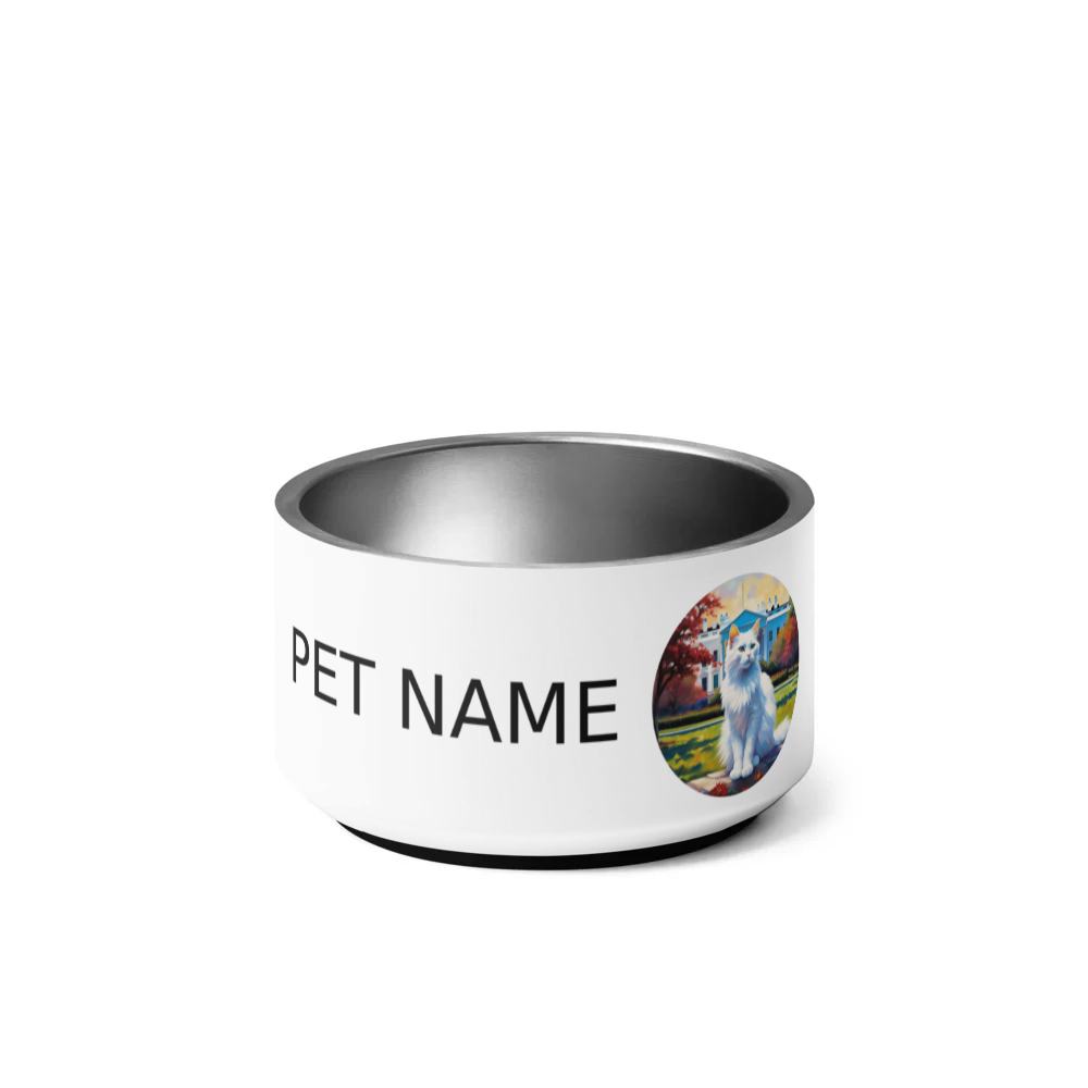 PugMug Custom White Companion Cat Pet Bowl