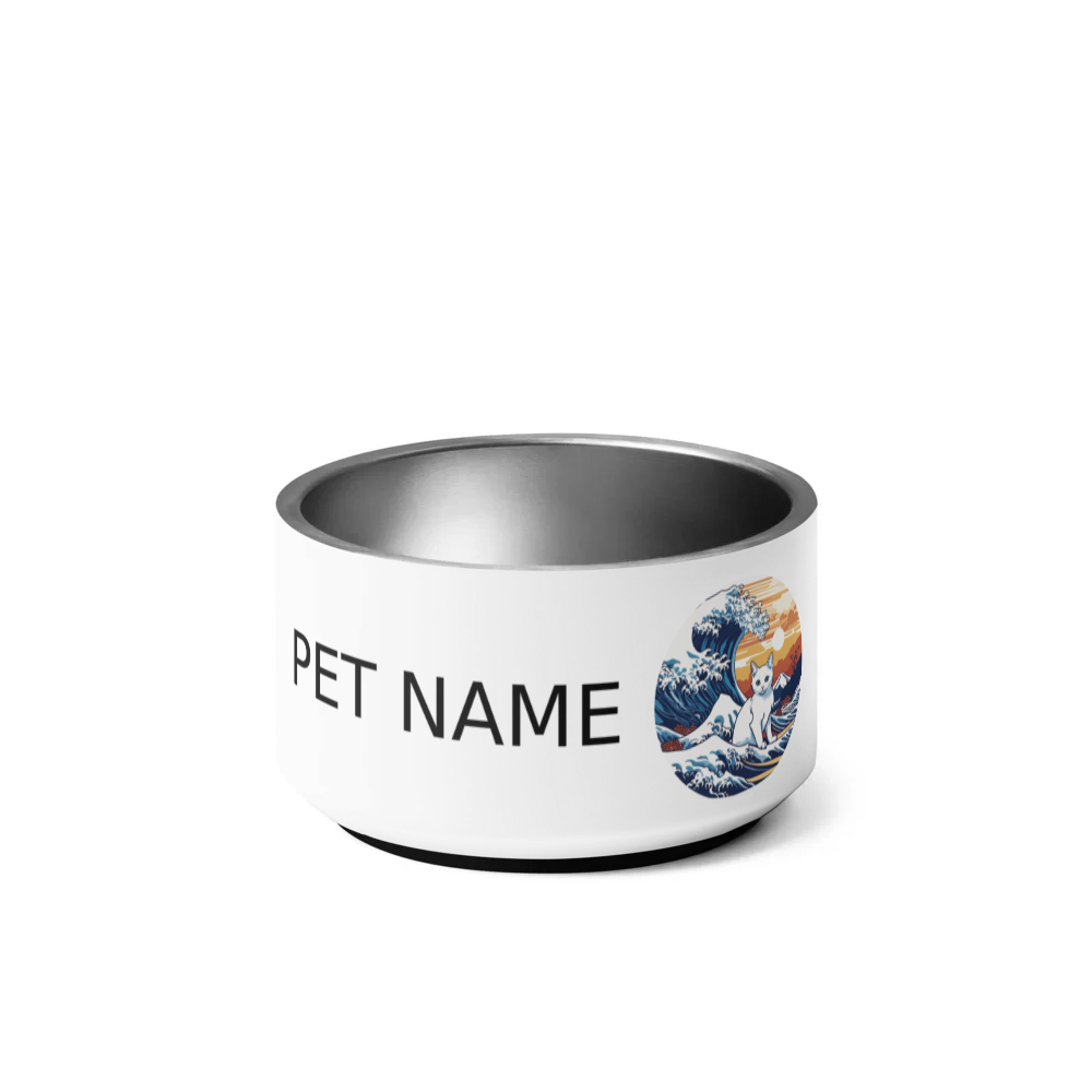 PugMug Custom White Companion Cat Pet Bowl