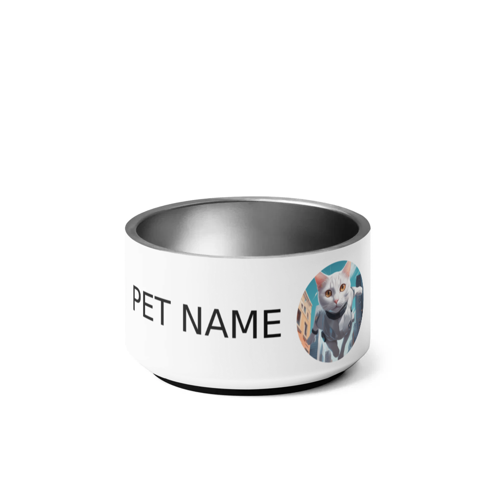PugMug Custom White Companion Cat Pet Bowl