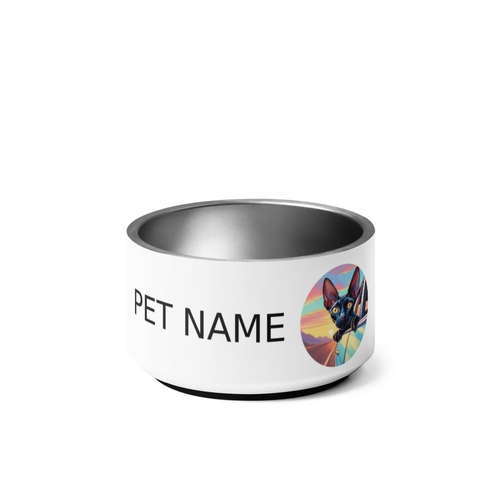 PugMug Custom Black Sphynx Cat Pet Bowl