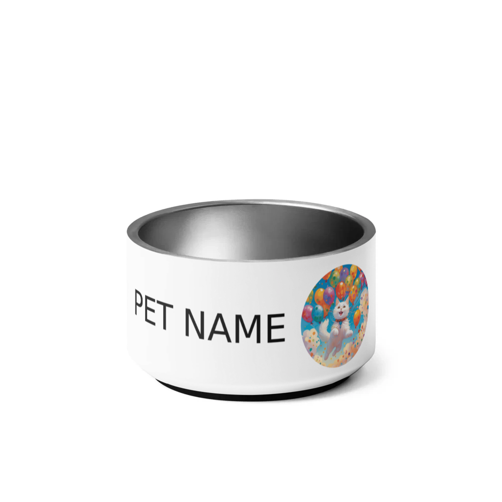 PugMug Custom White Companion Cat Pet Bowl