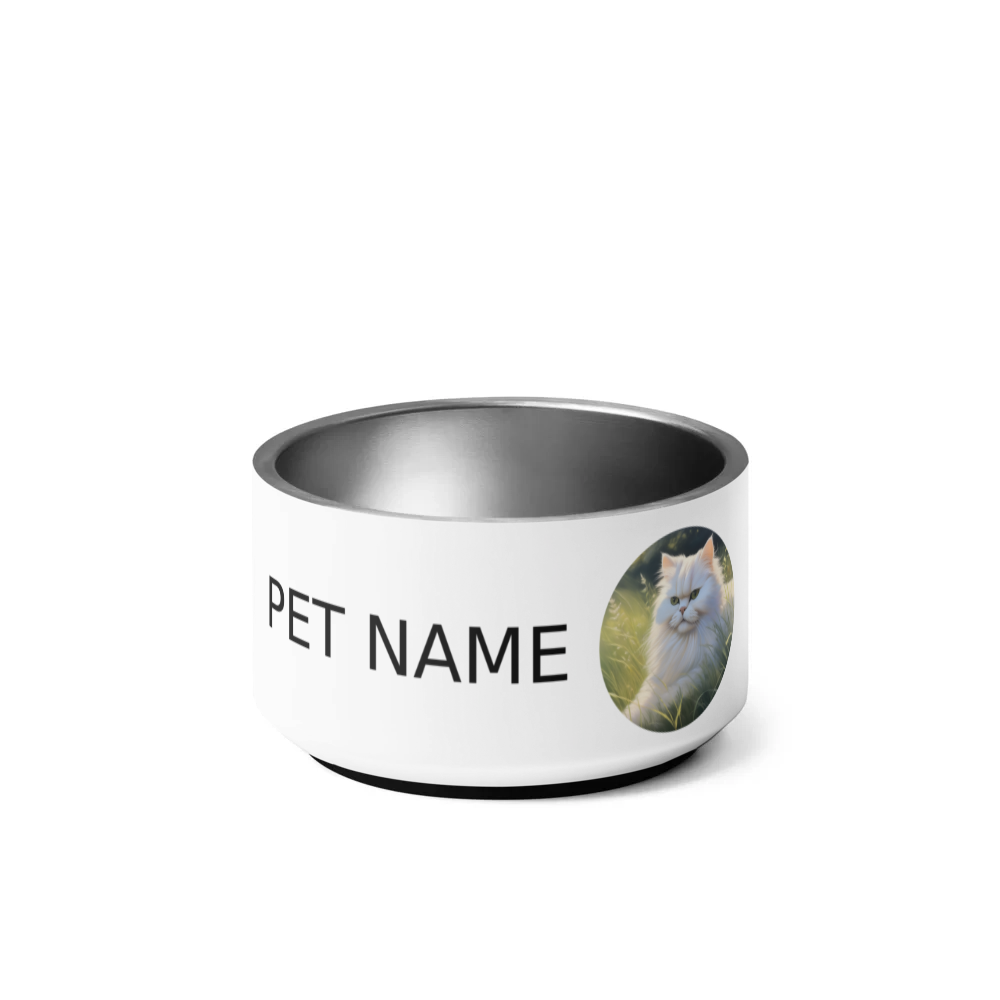 PugMug Custom White Persian Cat Pet Bowl