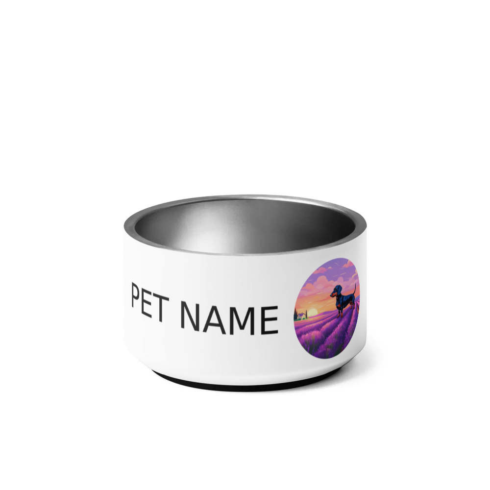 PugMug Custom Black Dachshund Pet Bowl