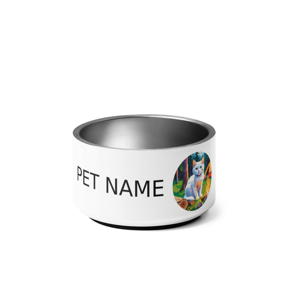 PugMug Custom White Companion Cat Pet Bowl