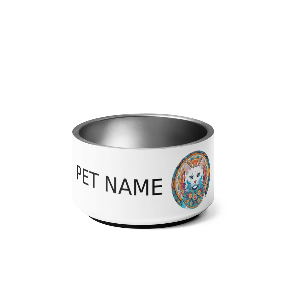 PugMug Custom White Companion Cat Pet Bowl