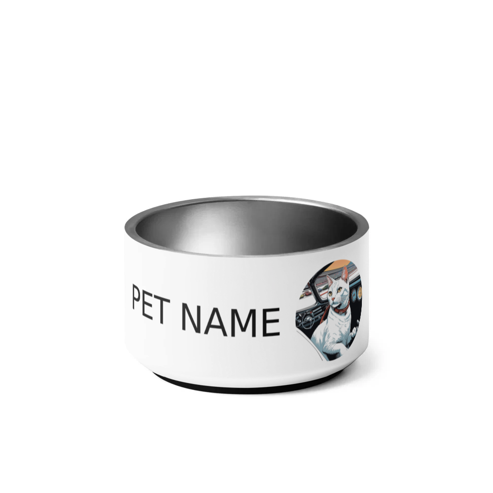 PugMug Custom White Companion Cat Pet Bowl