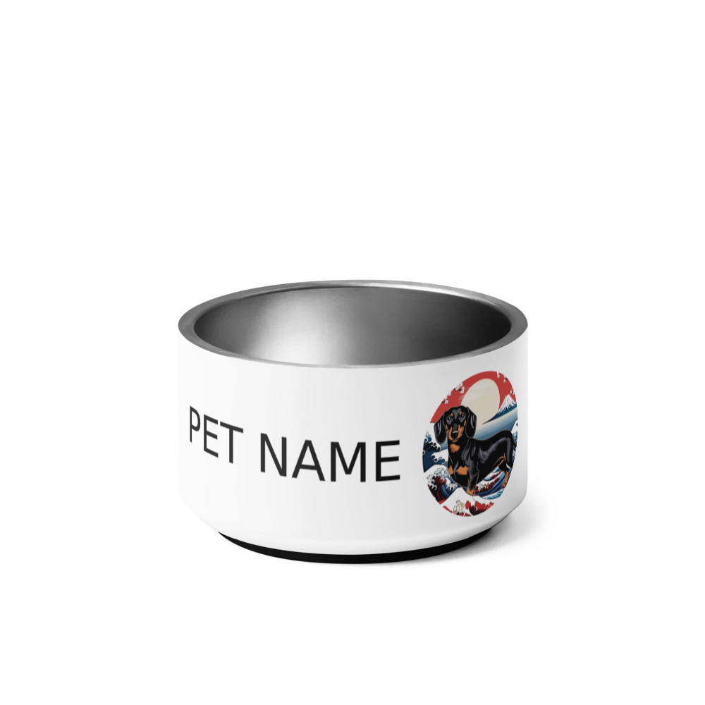 PugMug Custom Black Dachshund Pet Bowl