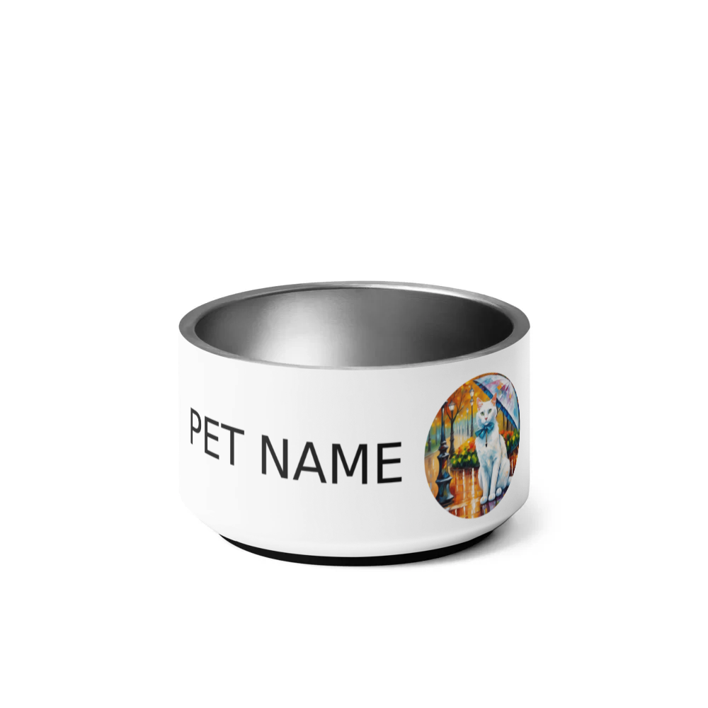 PugMug Custom White Companion Cat Pet Bowl