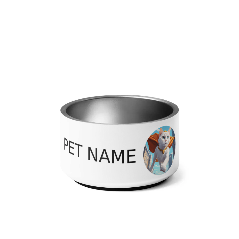 PugMug Custom White Companion Cat Pet Bowl