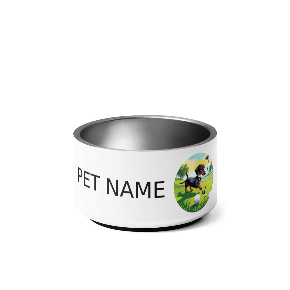 PugMug Custom Black Dachshund Pet Bowl