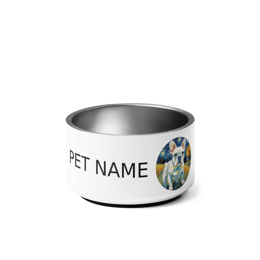 PugMug Custom White French Bulldog Pet Bowl