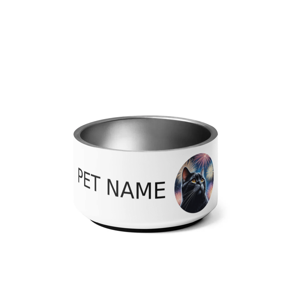 PugMug Custom Black British Shorthair Cat Pet Bowl