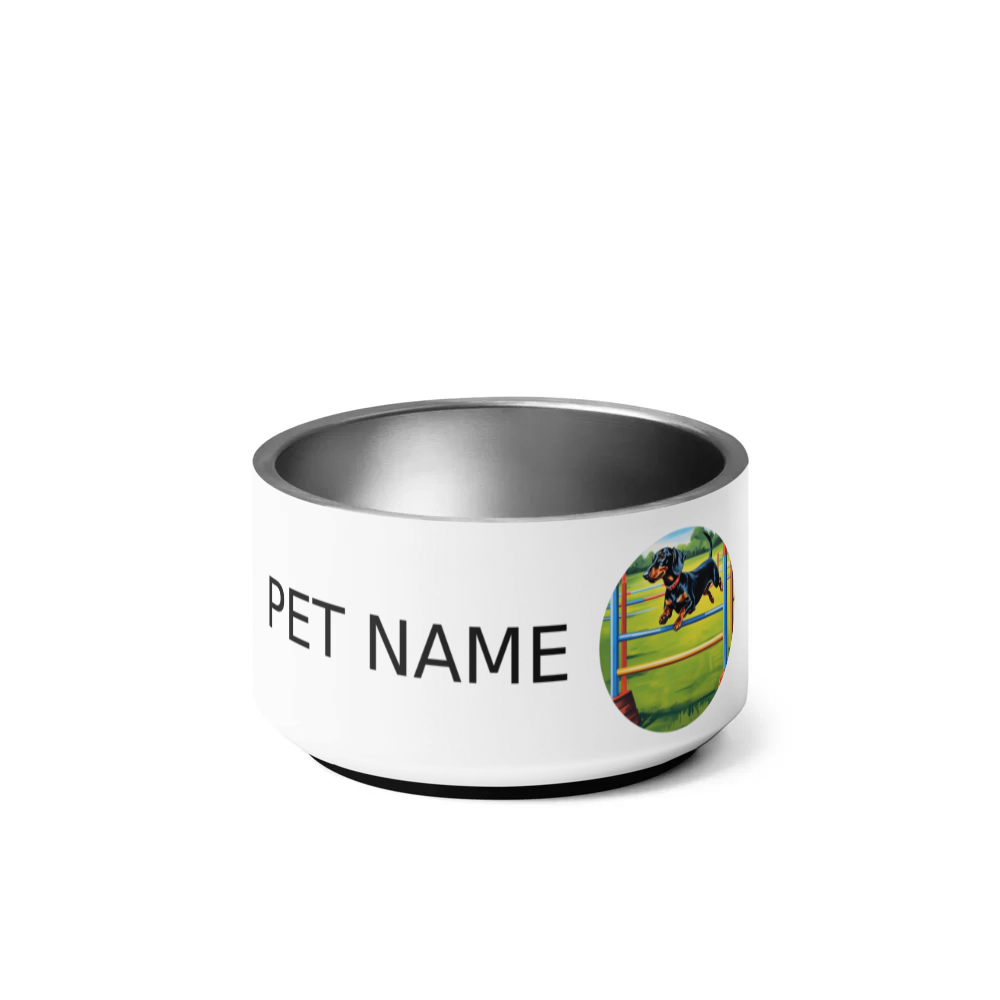 PugMug Custom Black Dachshund Pet Bowl