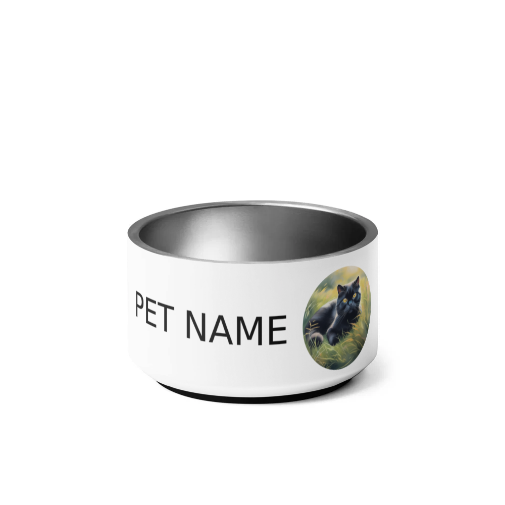 PugMug Custom Black Scottish Fold Cat Pet Bowl