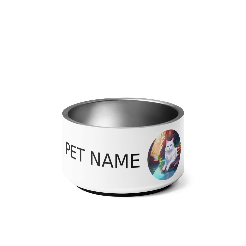 PugMug Custom White Companion Cat Pet Bowl