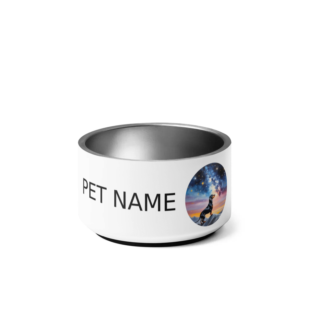 PugMug Custom Black Dachshund Pet Bowl