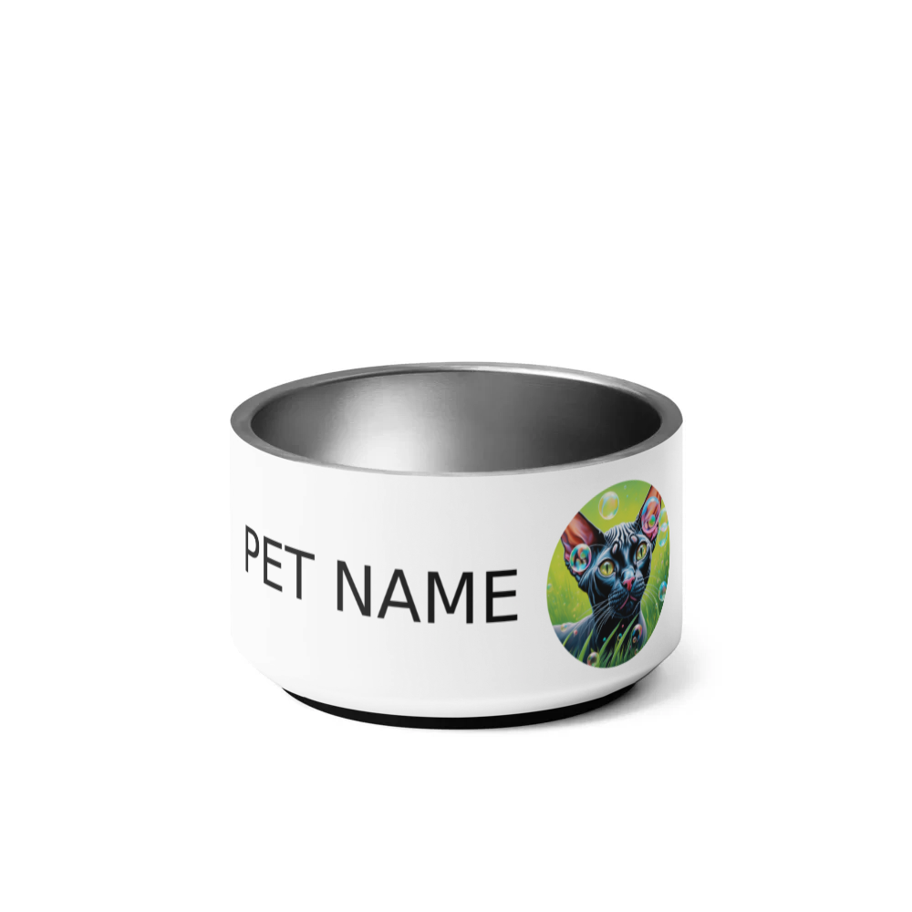 PugMug Custom Black Sphynx Cat Pet Bowl