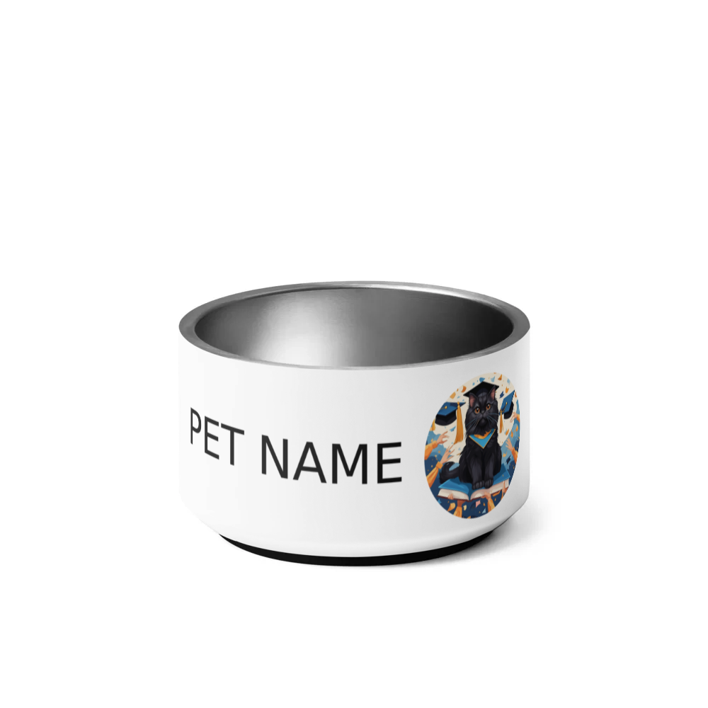 PugMug Custom Black Persian Cat Pet Bowl