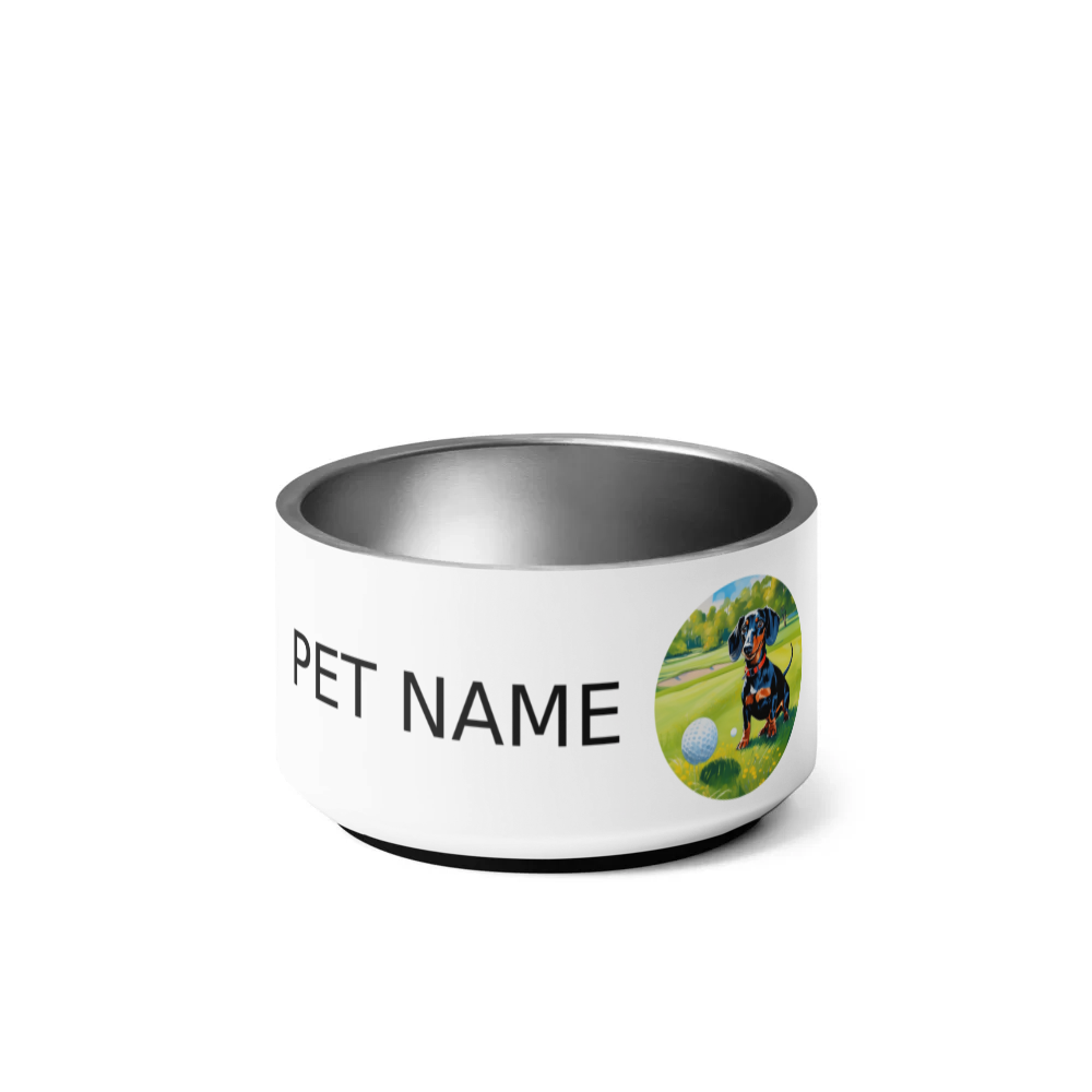 PugMug Custom Black Dachshund Pet Bowl
