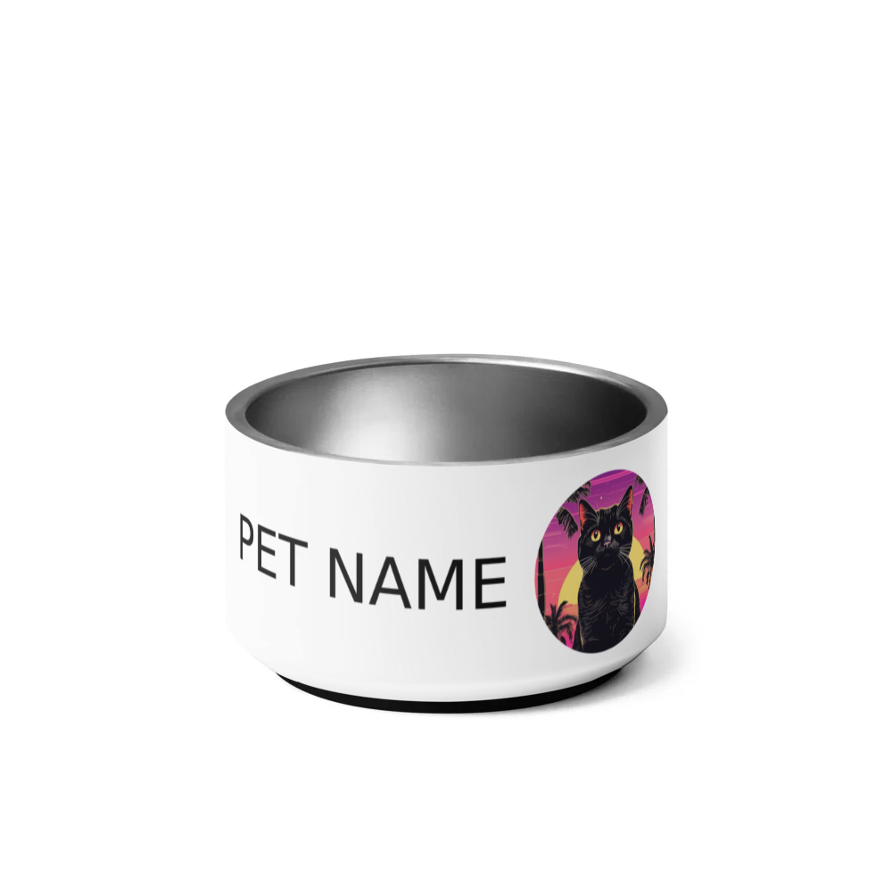 PugMug Custom Black British Shorthair Cat Pet Bowl