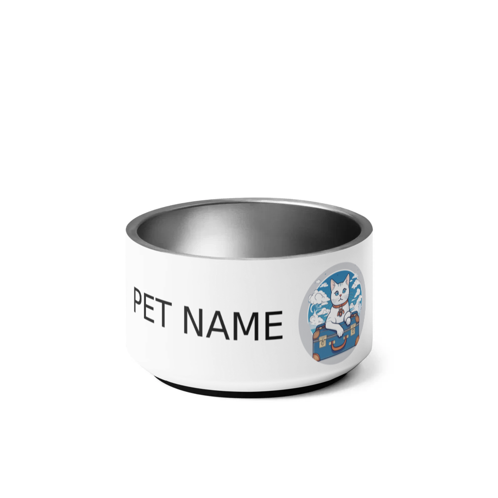 PugMug Custom White Companion Cat Pet Bowl