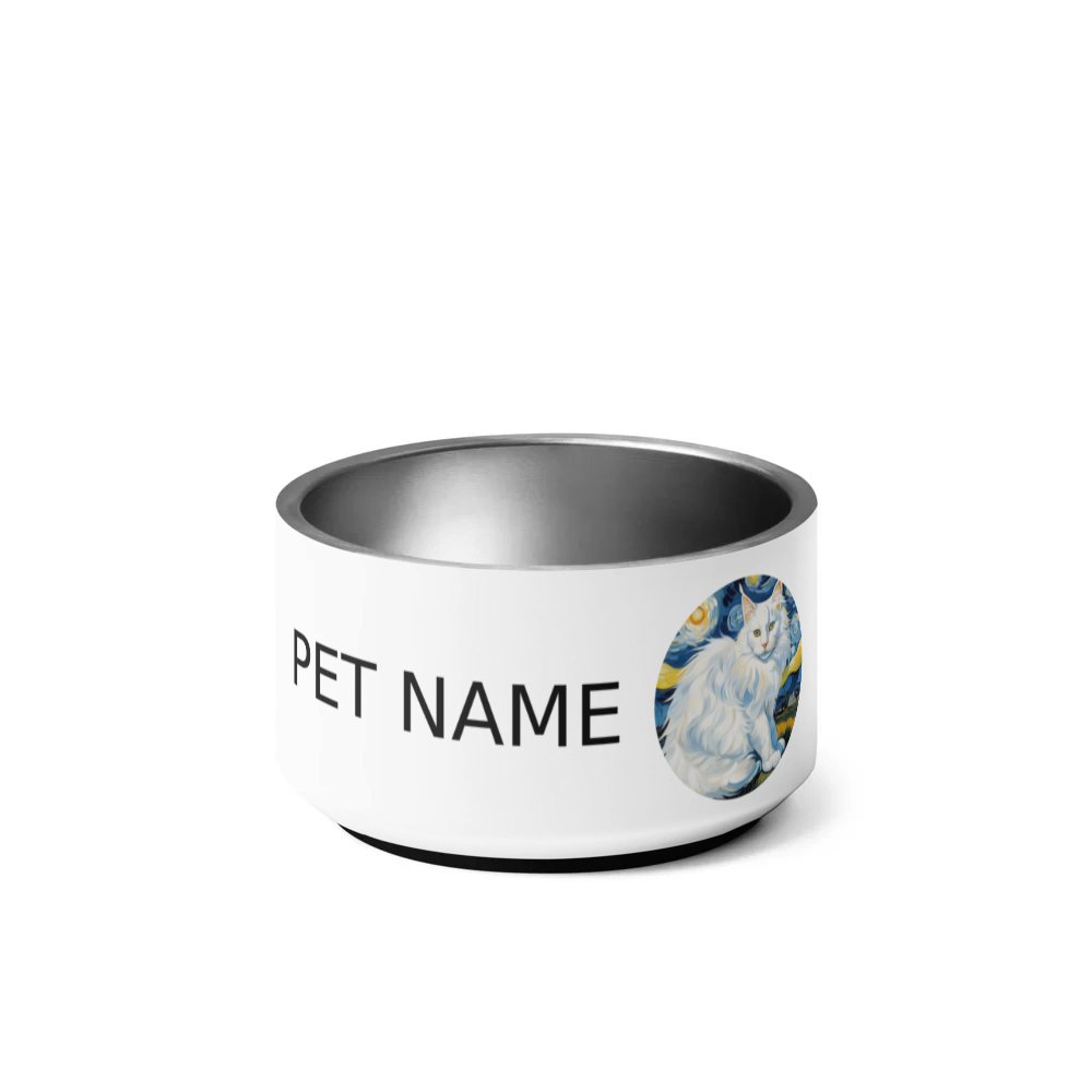 PugMug Custom White Maine Coon Cat Pet Bowl