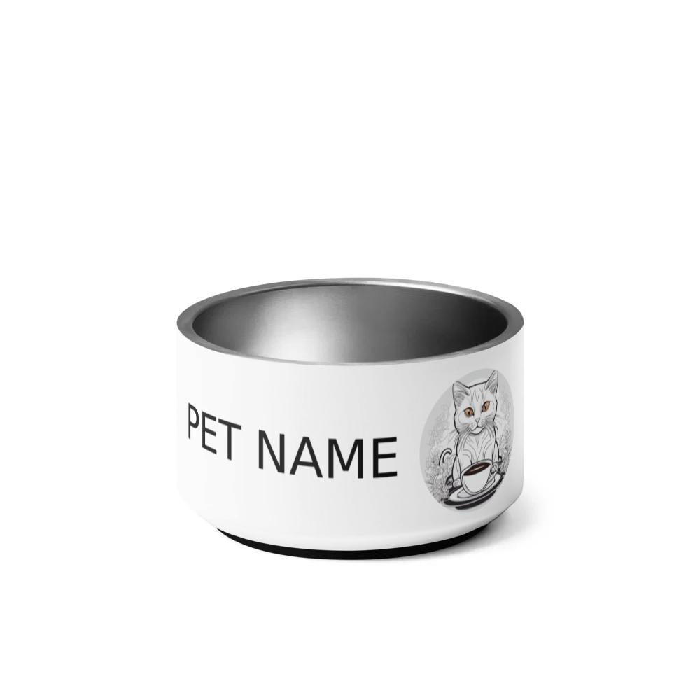 PugMug Custom White Companion Cat Pet Bowl