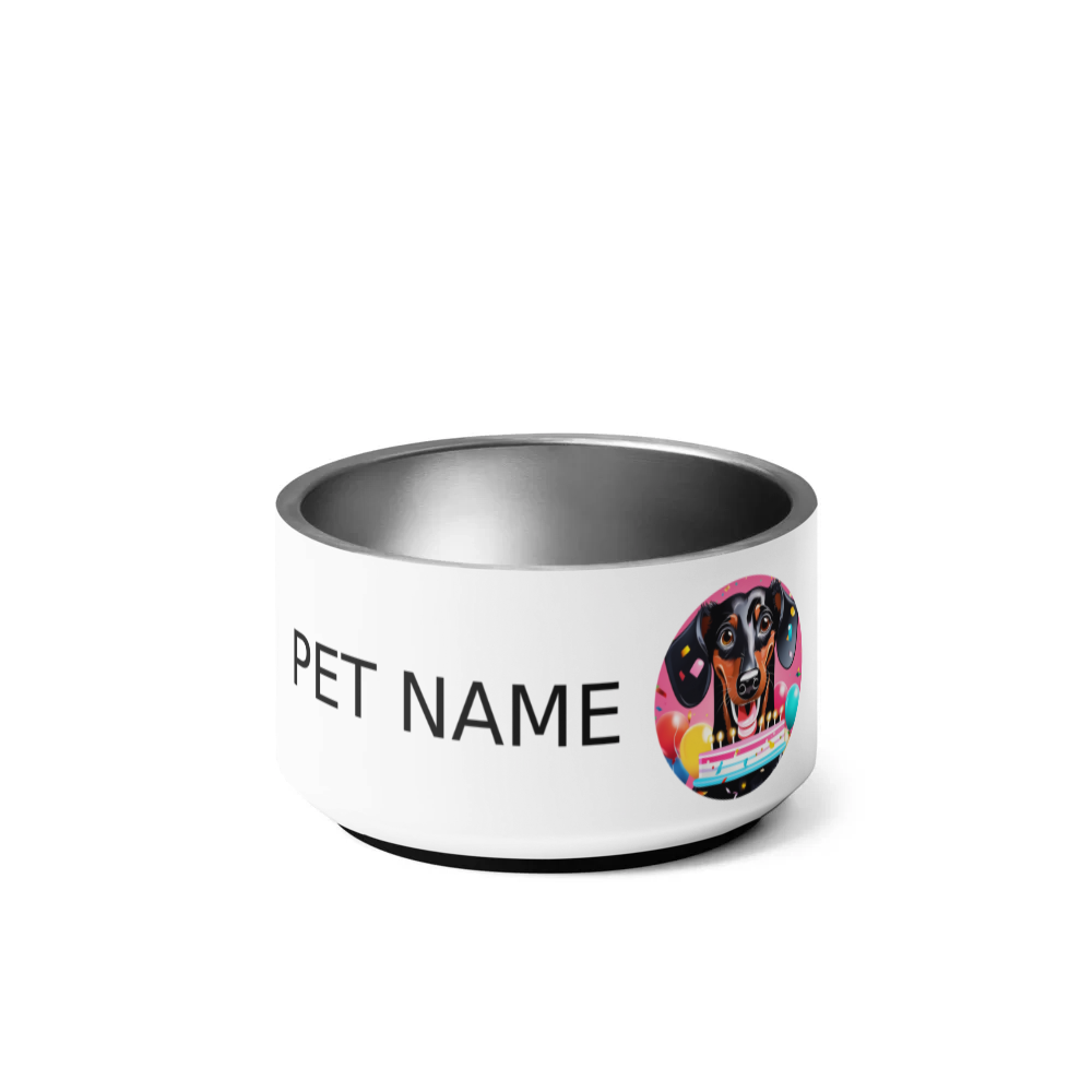 PugMug Custom Black Dachshund Pet Bowl