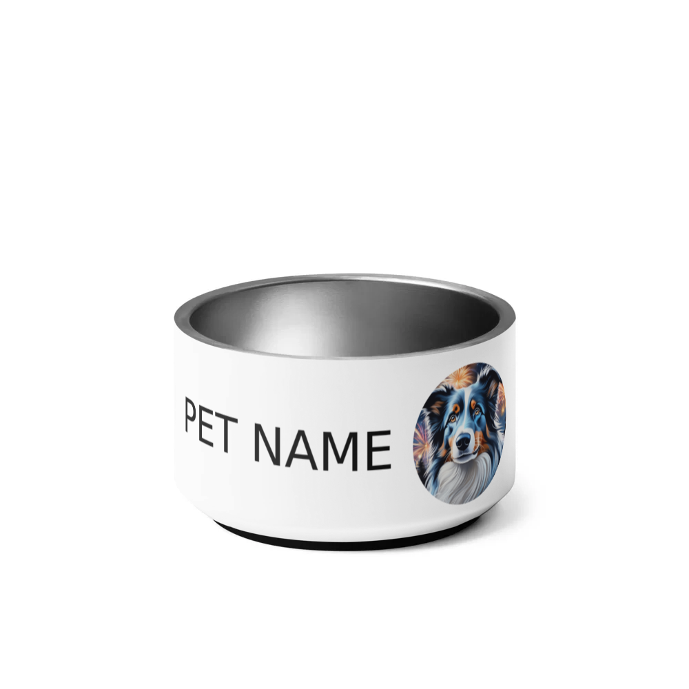 PugMug Custom Blue Merle Border Collie Pet Bowl