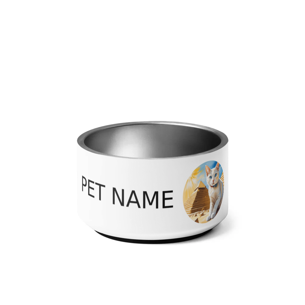 PugMug Custom White Companion Cat Pet Bowl