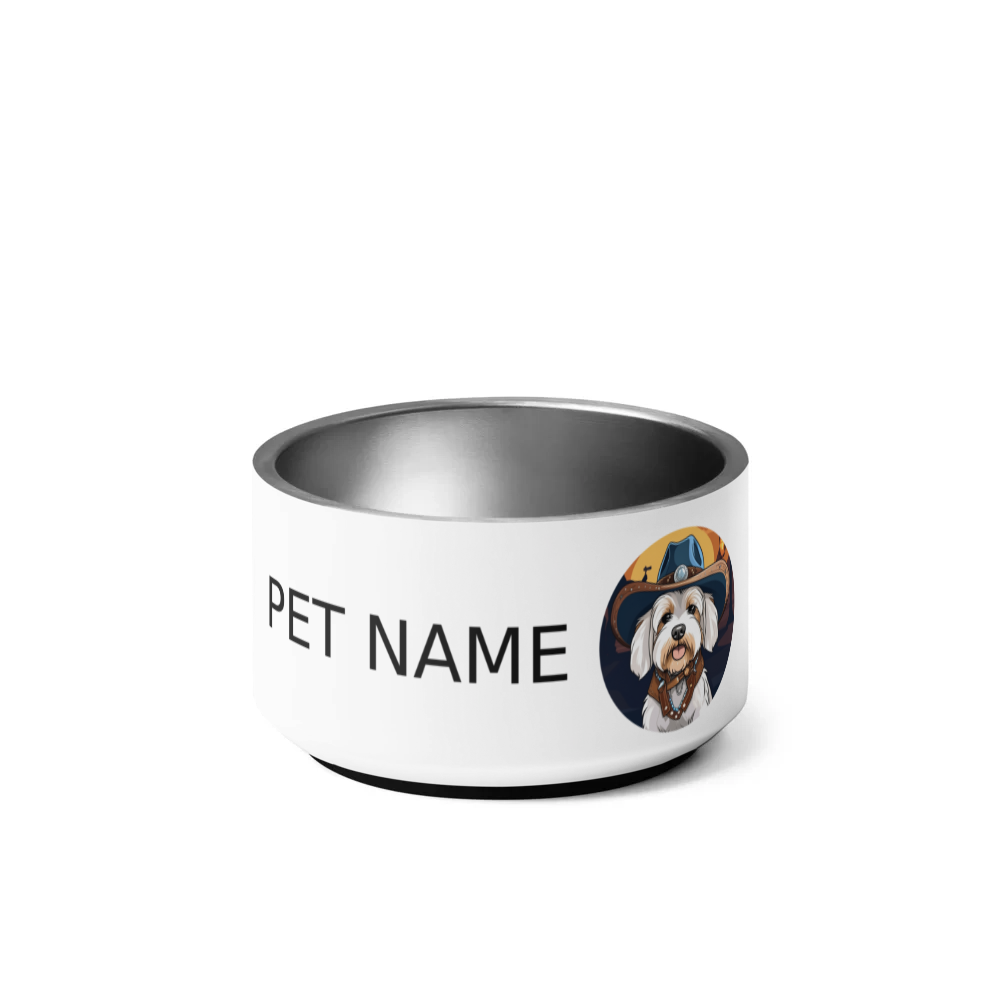PugMug Custom White Havanese Dog Pet Bowl