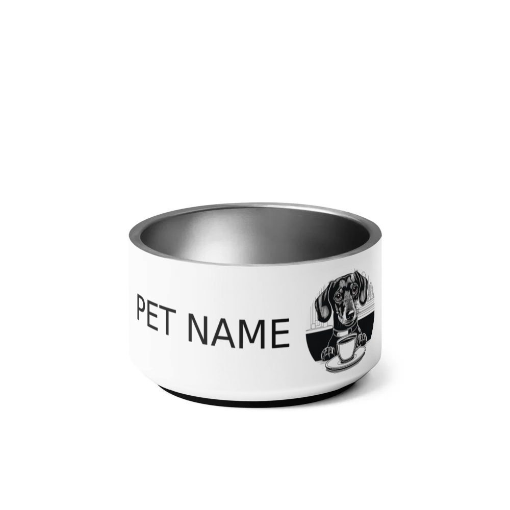 PugMug Custom Black Dachshund Pet Bowl