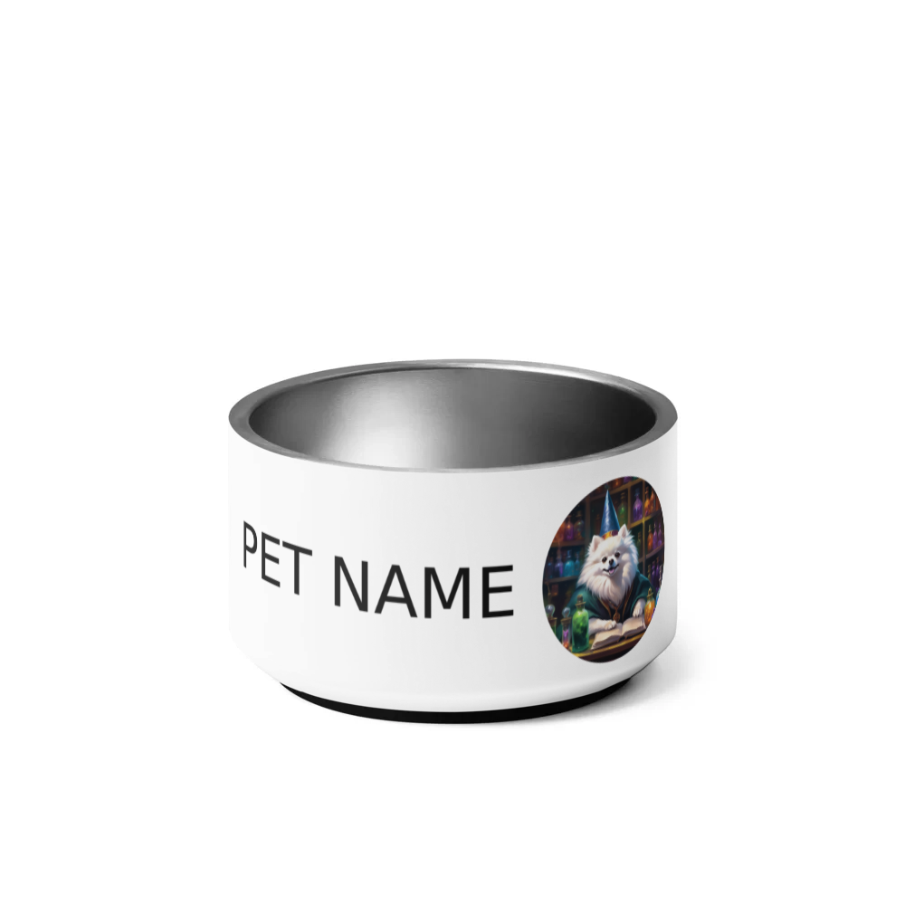 PugMug Custom White Pomeranian Pet Bowl