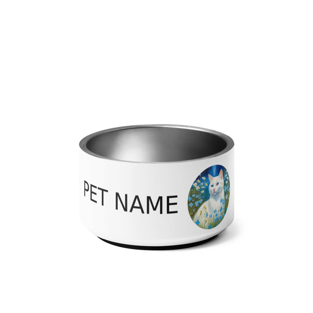 PugMug Custom White Companion Cat Pet Bowl