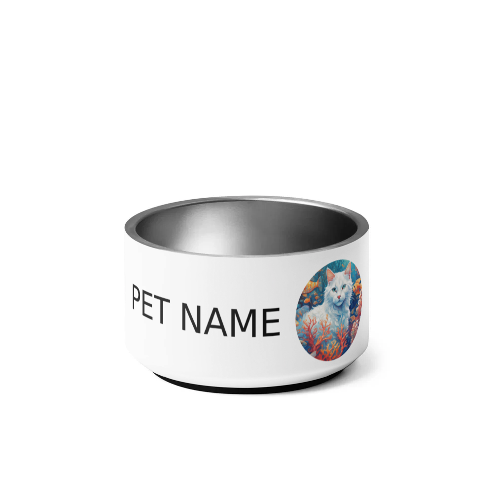 PugMug Custom White Companion Cat Pet Bowl