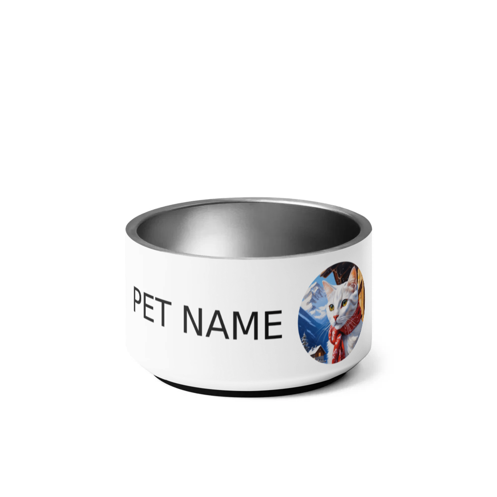 PugMug Custom White Companion Cat Pet Bowl
