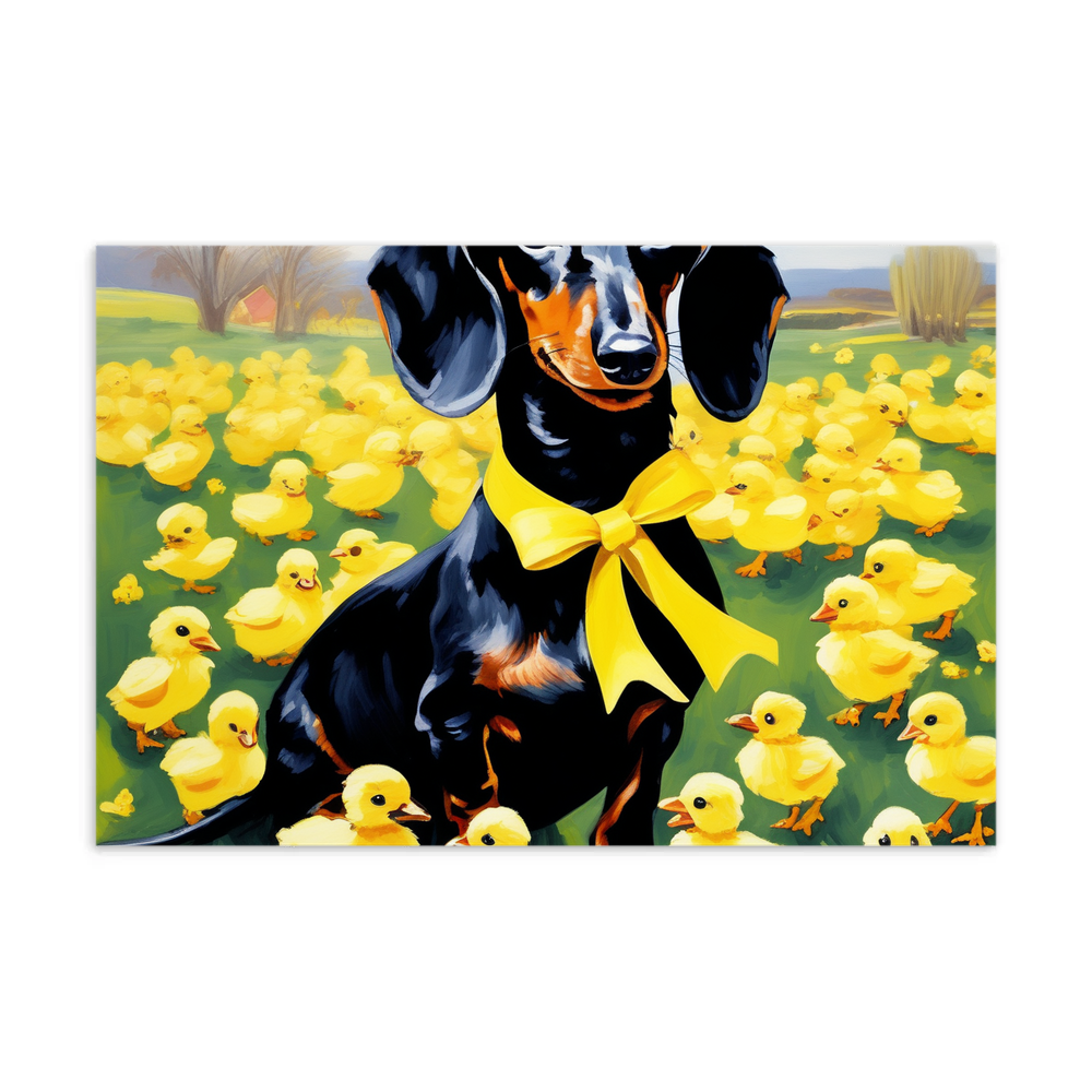 PugMug Custom Black Dachshund Postcard