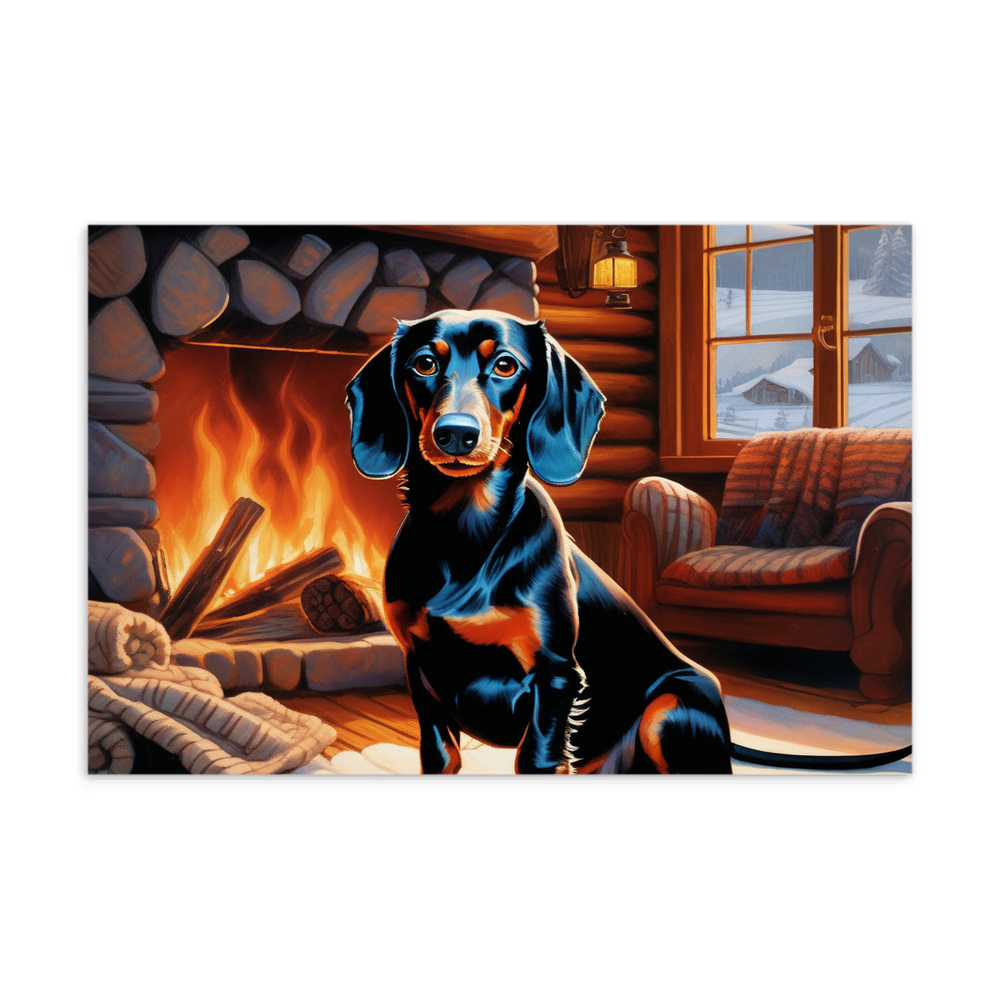 PugMug Custom Black Dachshund Postcard