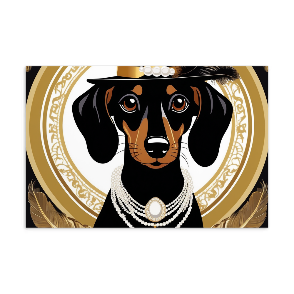 PugMug Custom Black Dachshund Postcard