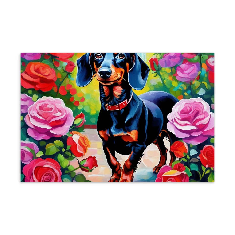 PugMug Custom Black Dachshund Postcard