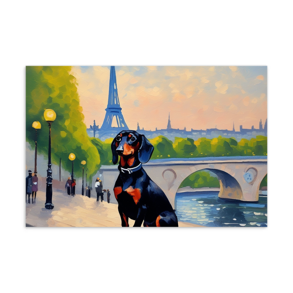 PugMug Custom Black Dachshund Postcard