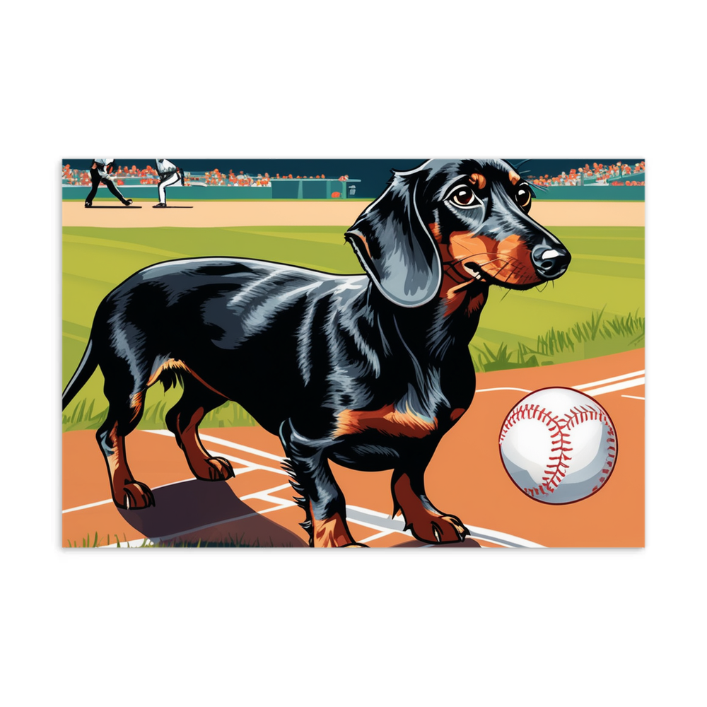 PugMug Custom Black Dachshund Postcard