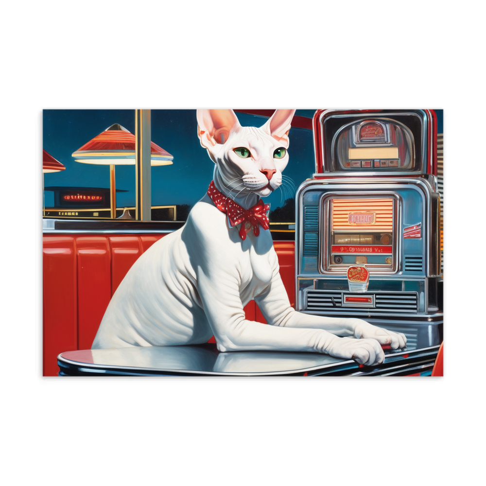 PugMug Custom White Sphynx Cat Postcard