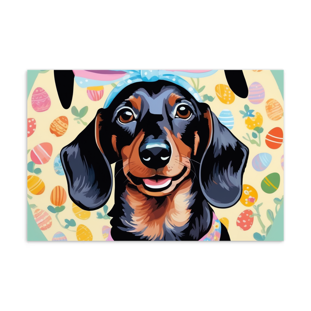 PugMug Custom Black Dachshund Postcard